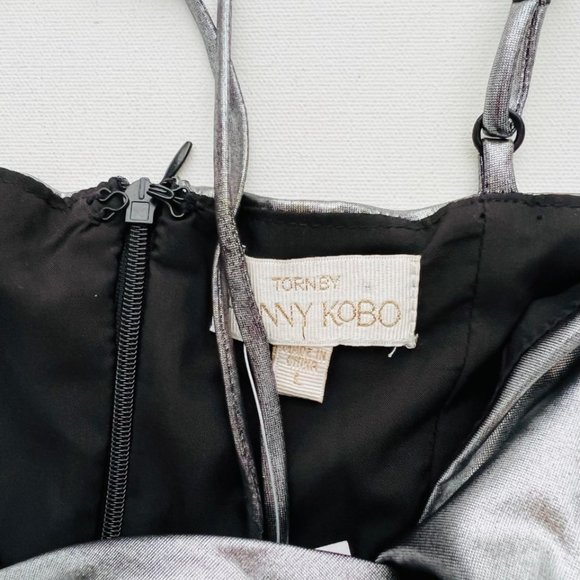 Torn by Ronny Kobo Strappy Dress Metallic Silver ( L ) - Picture 4 of 12